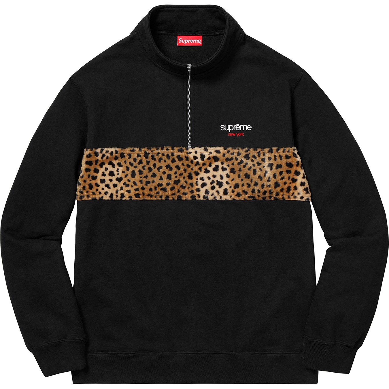 Leopard Panel Half Zip Sweatshirt view 6